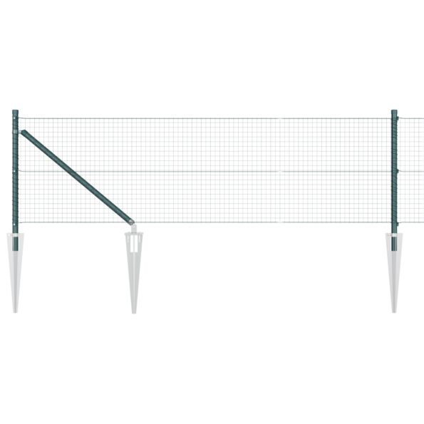 3352110_6.jpg vidaXL Zváraný drôtený plot s 13 kolíkmi Zelený 0.6x50 m Oceľ – Obrázok 6