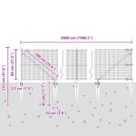 vidaXL Plot zo zváraného drôtu s 13 podpierami Zelený 0.8x50 m Oceľ – Obrázok 13