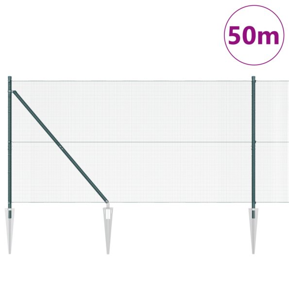 3352115_3.jpg VidaXL zváraný drôtený plot s 13 stĺpikmi zelený 1x50 m oceľový – Obrázok 3