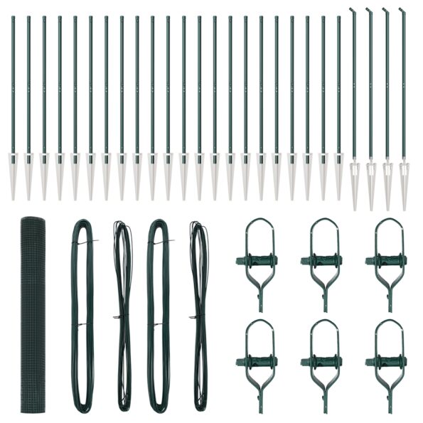 3352126_2.jpg vidaXL zváraná drôtová ohrada s 13 hrotmi Zelená 1.4x50 m Oceľ – Obrázok 2