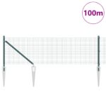 vidaXL Svařovaný domáci plot s 13 kotevnými stĺpmi Zelený 0.5x100 m Oceľ – Obrázok 3