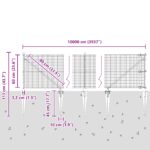 vidaXL Zelený zváraný drôtený plot s 13 kolíkmi 0.6x100 m – Obrázok 13