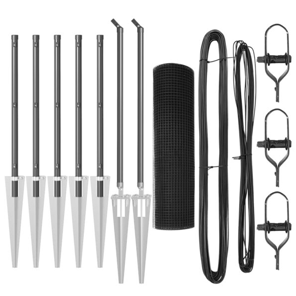 vidaXL Zváraný drôtový plot so 7 stĺpikmi Sivý 0.4x10 m Oceľ – Obrázok 2