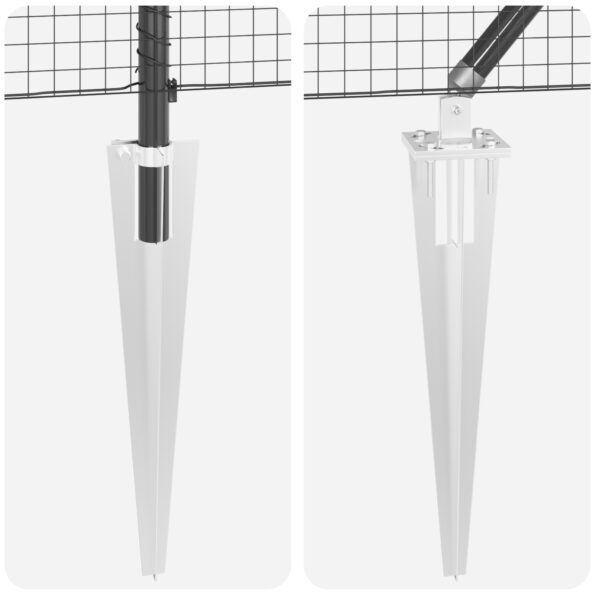 vidaXL Súprava plotových panelov Set 2 Sivá Kov, Plast 10 x 0.5 m – Obrázok 8