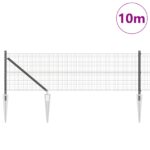 vidaXL Zváraný drôtový plot s 7 hrotmi Sivá 0.6x10 m Oceľ – Obrázok 3