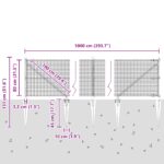 vidaXL Zváraný drôtený plot so 7 špičkami, sivý 0.8x10 m, oceľ – Obrázok 13