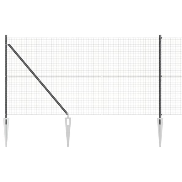 3352170_6.jpg vidaXL zváraná drôtová clona s 7 kotviacimi stĺpikmi Sivá 1.2x10 m Oceľ – Obrázok 6