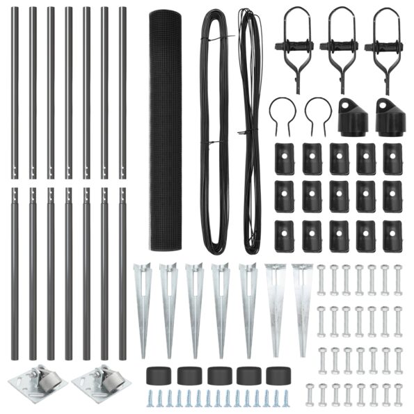 vidaXL Zváraný drôtený plot so 7 hrotmi Sivý 1.4x10 m Oceľ – Obrázok 4