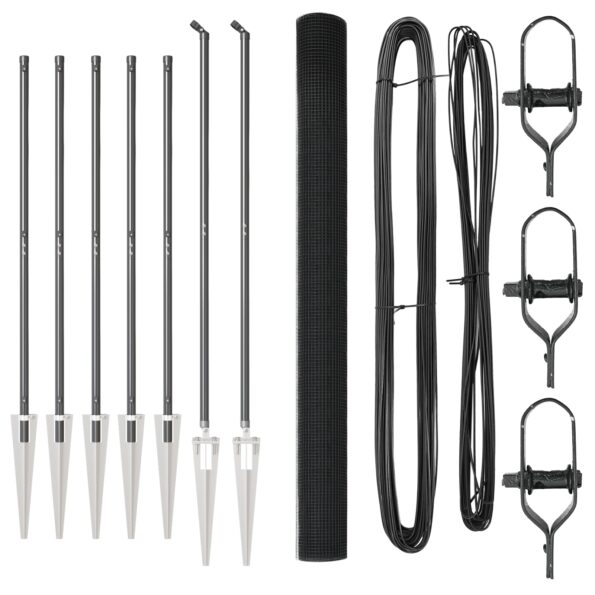 vidaXL zváraný drôtový plot s 7 kotevnými kolíkmi sivý 1,5x10 m oceľ – Obrázok 2