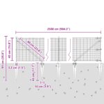 vidaXL Sivý zváraný drôtený plot s 13 hmoždinkami 0.4x25 m Ocel – Obrázok 13