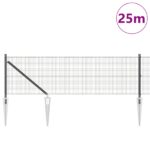 vidaXL Sada plotových stĺpov Sada 2 Sivá, čierna Oceľ, PVC 25 x 0.5 m – Obrázok 3