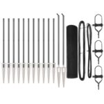 vidaXL Set stĺpikov na plot Set 2 Sivý, Čierny Kov, Plast 25 x 0.5 m – Obrázok 2