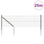 vidaXL Set stĺpikov na plot Set 2 Sivý, Čierny Kov, Plast 25 x 0.5 m – Obrázok 3