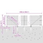 vidaXL Zváraný drôtený plot s 13 kolíkmi sivý 0.6x25 m oceľ – Obrázok 13