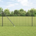 vidaXL set stĺpov plotu Sada 2 Sivá Kov a plast 25 x 1 m Odolný