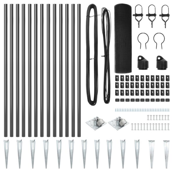3352198_4.jpg vidaXL set stĺpov plotu Sada 2 Sivá Kov a plast 25 x 1 m Odolný – Obrázok 4
