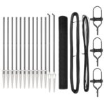 vidaXL zváraný drôtený plot s 13 kolíkmi sivý 1.4x25 m oceľ – Obrázok 2