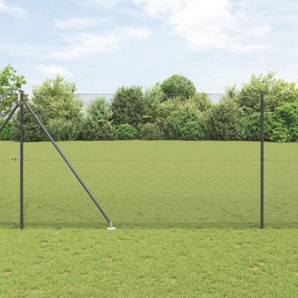 3352214_1.jpg vidaXL Zvárané Drôtové Oplotenie s 13 Kolíkmi Šedé 1.6x25 m Oceľ – Obrázok 1