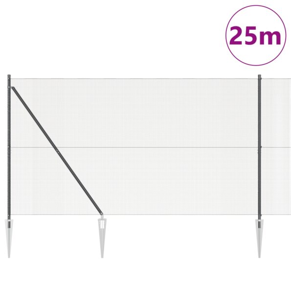 3352214_3.jpg vidaXL Zvárané Drôtové Oplotenie s 13 Kolíkmi Šedé 1.6x25 m Oceľ – Obrázok 3