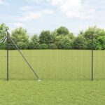 vidaXL Zvarené drôtené oplocenie s 13 špicatými stĺpmi Sivé 1.6x25 m Oceľ