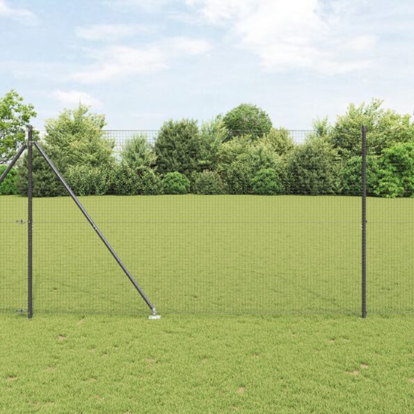 3352216_1.jpg vidaXL Zvarené drôtené oplocenie s 13 špicatými stĺpmi Sivé 1.6x25 m Oceľ – Obrázok 1