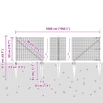 vidaXL zváraný drôtový plot s 13 kolíkmi Sivá 0.5x50 m Oceľ – Obrázok 13