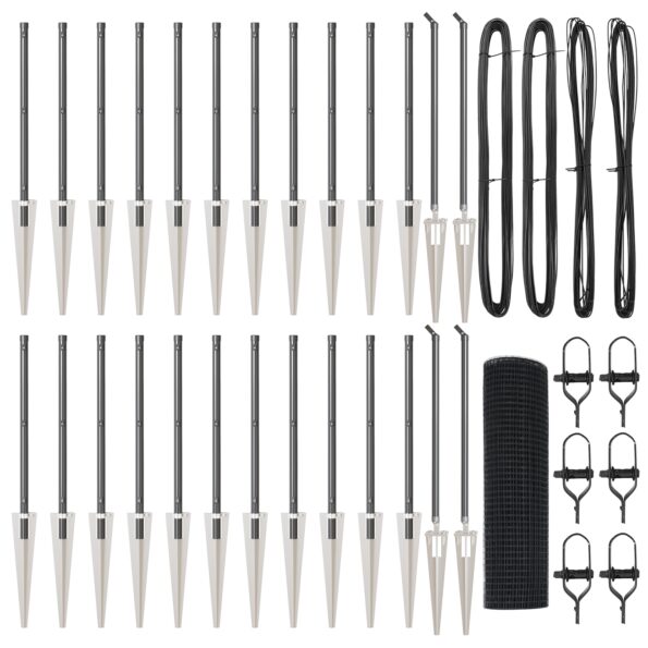 vidaXL zváraný drôtový plot s 13 kolíkmi Sivá 0.5x50 m Oceľ – Obrázok 2