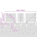 vidaXL zváraný drôtový plot s 13 kolíkmi šedý 0.6x50 m – Obrázok 13