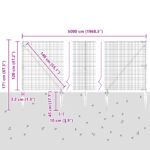 vidaXL Zváraná drôtená ohrada s 13 podpornými bodmi sivá 1,2x50 m oceľ – Obrázok 13