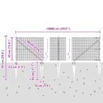 vidaXL zváraný drôtový plot s 13 hrotmi Sivý 0.4x100 m Oceľ – Obrázok 13