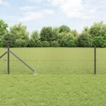 vidaXL zváraný drôtový plot s 13 hrotmi Sivý 0.5x100 m Oceľ