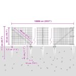 vidaXL Zváraný drôtový plot s 13 kolíkmi šedý 0.5x100 m oceľ – Obrázok 13