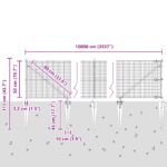 vidaXL Zváraný drôtový plot s 13 kolíkmi Sivý 0.5x100 m Oceľ – Obrázok 13