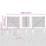vidaXL Sivý zváraný drôtový plot s 13 hrotovými prísadami 0.6x100 m – Obrázok 13