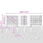 vidaXL Zvárané drôtené oplotenie so 13 spike stĺpmi Sivá 0.6x100 m Oceľ – Obrázok 13