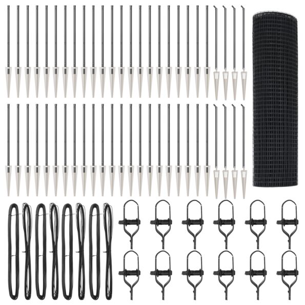 vidaXL Zvárané drôtené oplotenie so 13 spike stĺpmi Sivá 0.6x100 m Oceľ – Obrázok 2