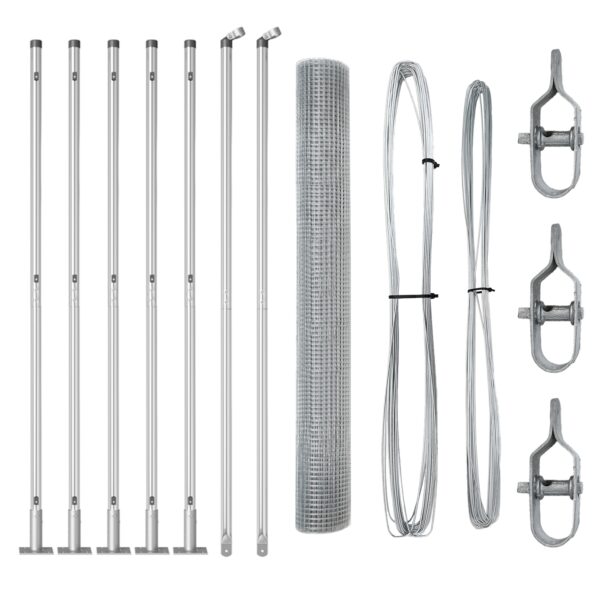 vidaXL Zváraný drôtený plot so 7 širokými stĺpikmi 0.8x10 m pozinkovaná oceľ – Obrázok 2