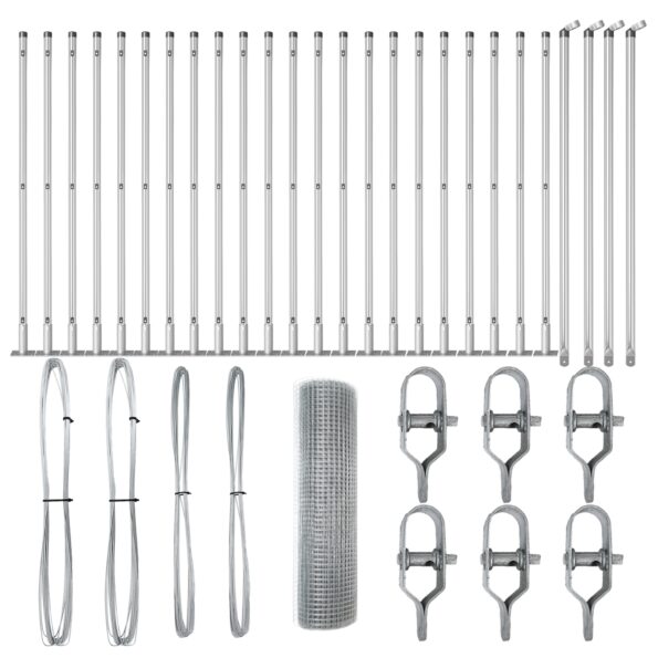 vidaXL zváraný drôtový plot s 13 rozšírenými stĺpmi 0,4x50 m pozinkovanej ocele – Obrázok 2