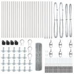 vidaXL zváraný drôtový plot s 13 rozšírenými stĺpmi 0,4x50 m pozinkovanej ocele – Obrázok 4