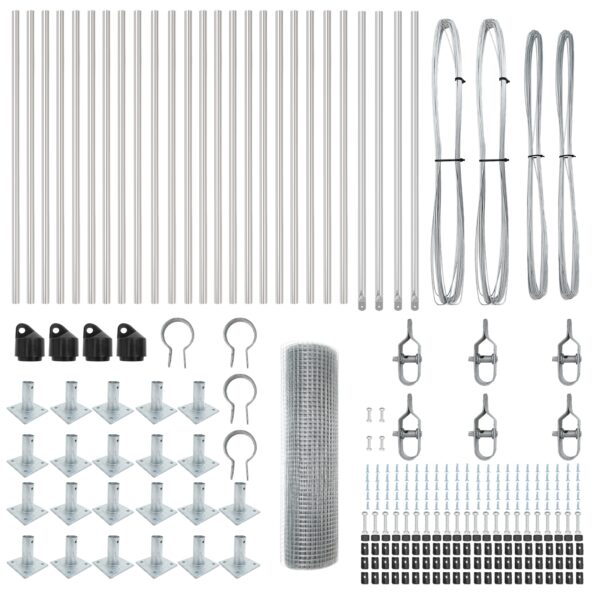 vidaXL zváraný drôtový plot s 13 rozšírenými stĺpmi 0,4x50 m pozinkovanej ocele – Obrázok 4