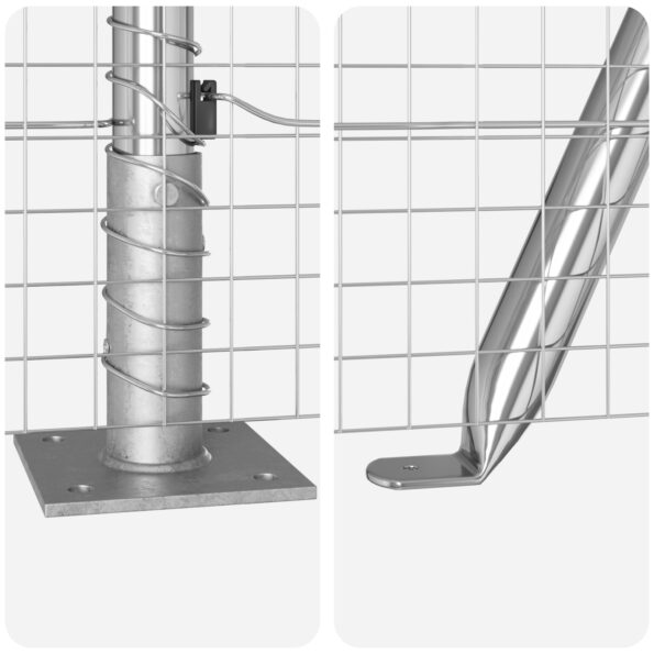 vidaXL zváraný drôtový plot s 13 rozšírenými stĺpmi 0,4x50 m pozinkovanej ocele – Obrázok 8