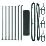 vidaXL sada stĺpikov na plot Sada 2 Zelená Kov, PVC povrch – Obrázok 2