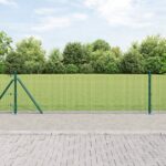 vidaXL Sada stĺpov Sada 2 Zelená Kov 10 x 0.5 m Odolný