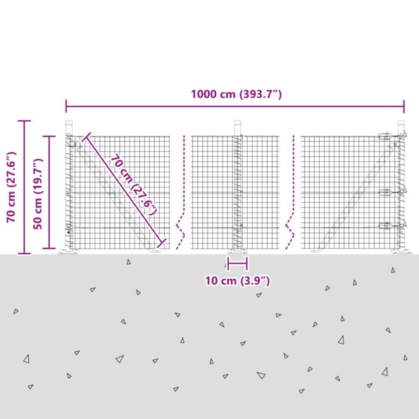 vidaXL Zelený kovový plotový stĺpik Set Sada 2 Zelená Kov 10 m Odolný – Obrázok 13