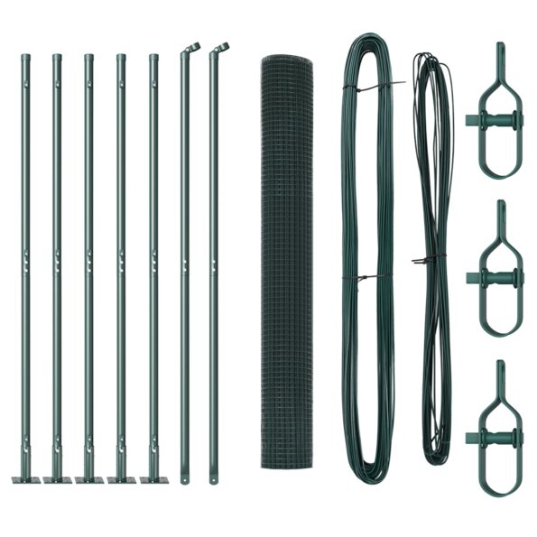 vidaXL Zváraný drôtový plot so 7 zúženými stĺpmi Zelený 0.8x10 m Oceľ – Obrázok 2