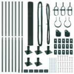 vidaXL Zelená súprava stĺpov pletiva 2 ks Zelená Kov 10 x 1 m Trvácna – Obrázok 4