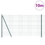 vidaXL zvárané pletivo so 7 stĺpikmi Zelené 1,2x10 m Ocel – Obrázok 3