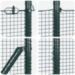 vidaXL zvárané pletivo so 7 stĺpikmi Zelené 1,2x10 m Ocel – Obrázok 7