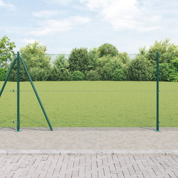 3352406_1.jpg vidaXL Zváraná drôtová ohrada so 7 stĺpikmi Zelená 1,2x10 m Oceľ – Obrázok 1