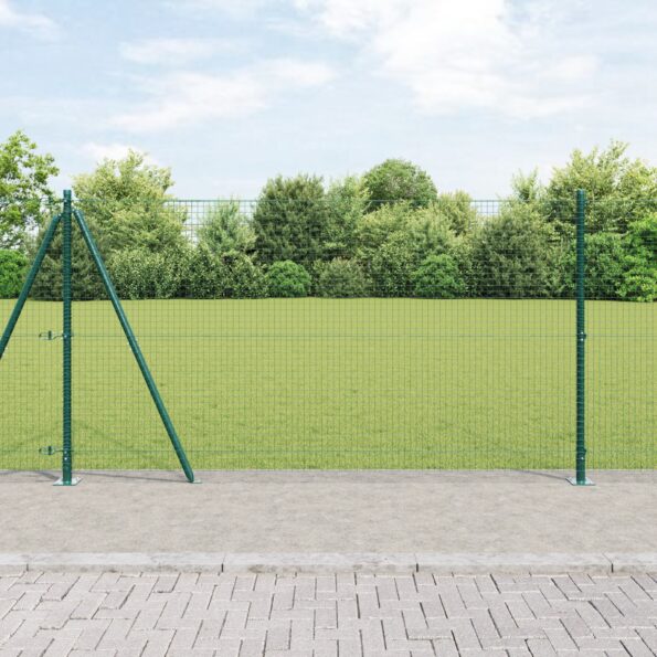 3352407_1.jpg vidaXL Zelená zváraná drôtená ohrada so 7 stĺpikmi a ložiskami 1.2x10 m – Obrázok 1